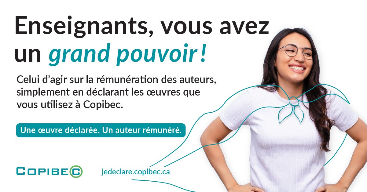 COMMUNIQUÉ | Copibec lance une campagne invitant les enseignants à déclarer les œuvres utilisées en classe