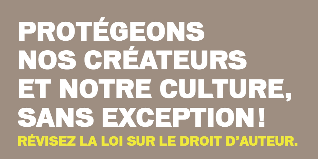 Let's protect our creators and our culture, without exception!  